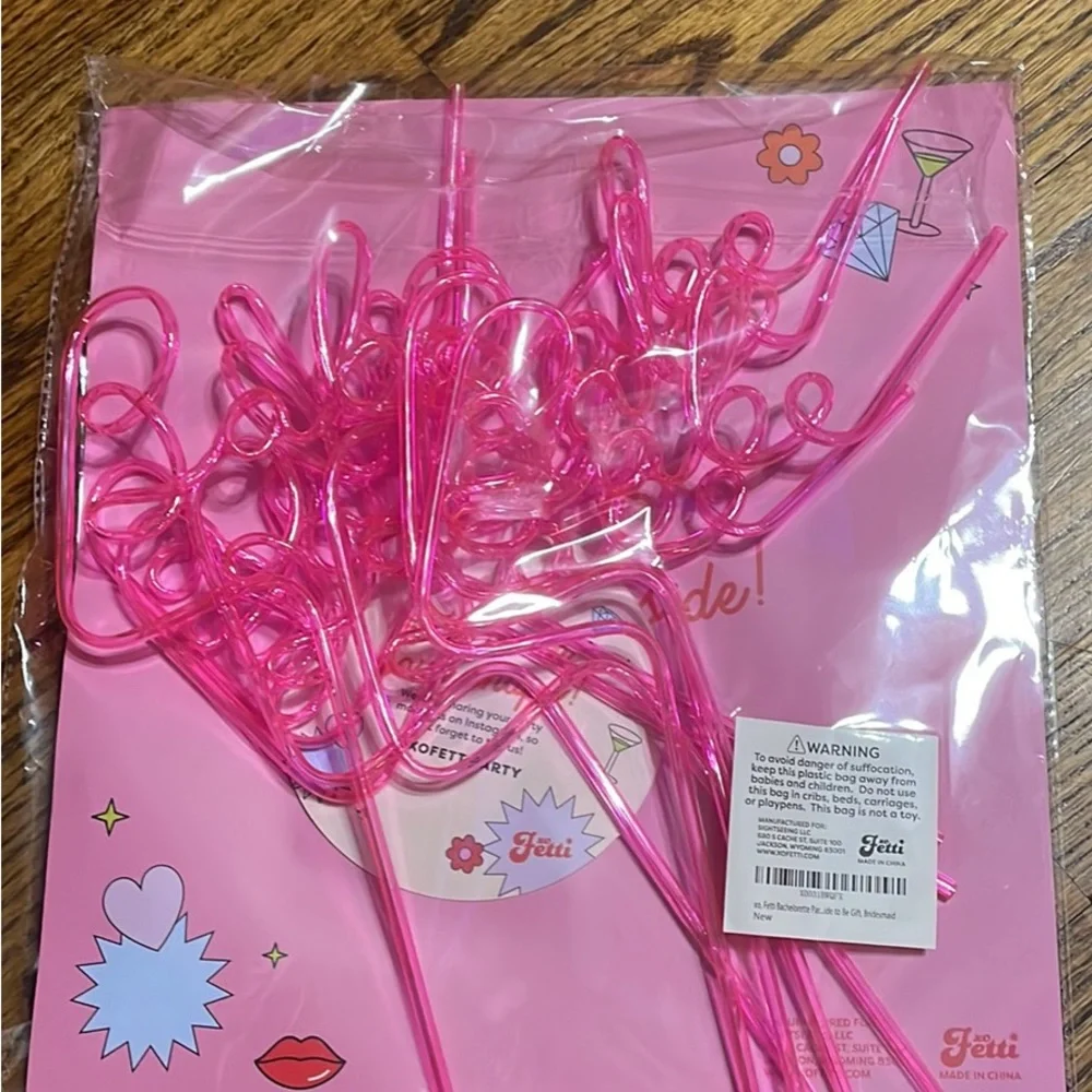 Bachelorette disco hen straws party favors xo fetti